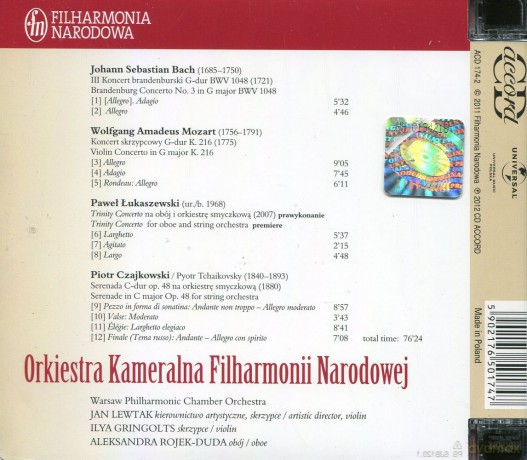 Orkiestra Kameralna Filharmonii Narodowej: Koncert Jubileuszowy Z Okazji 10-Lecia [CD]
