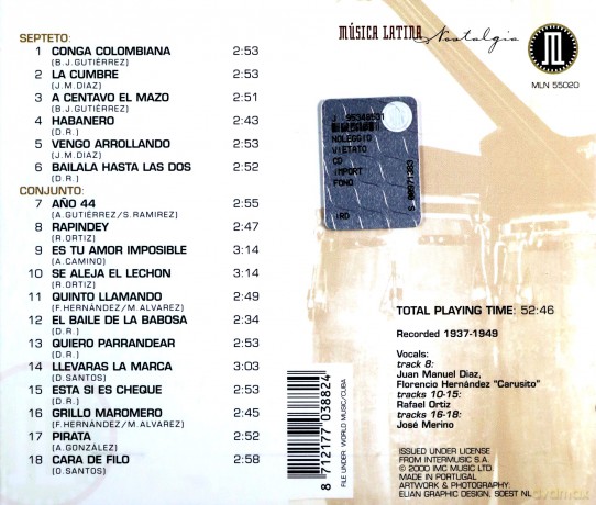 Septeto Y C Gloria Matancera: Conga Colombiana 1937-49 [CD]