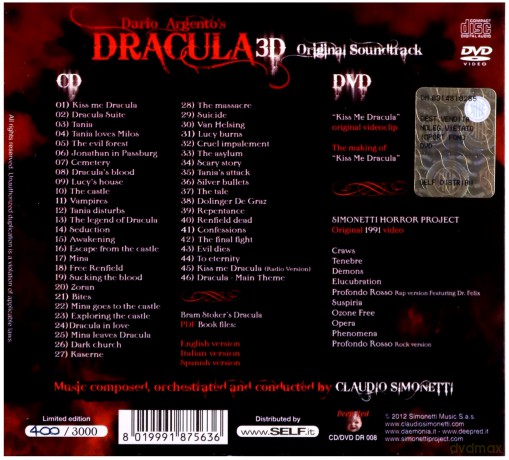 Claudio Simonetti: Dracula 3d Ost D. Argento [2CD]