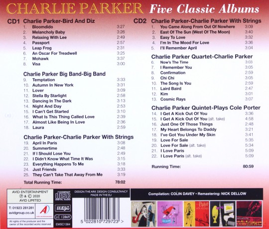 Charlie Parker: Five Classic Albums [2CD]