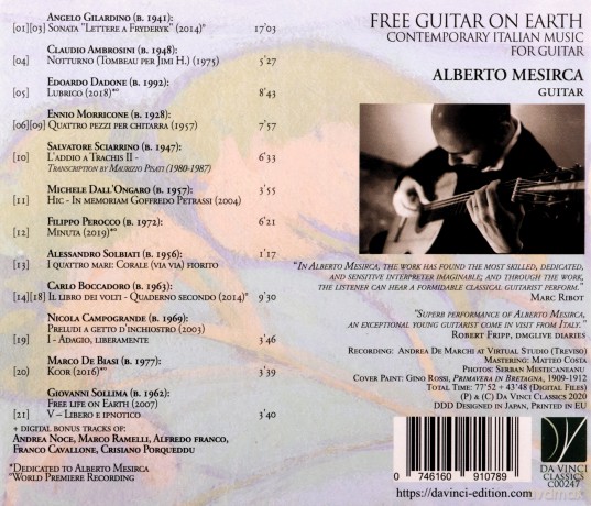 Alberto Mesirca: Free Guitar On Earth [CD]