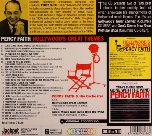 Percy Faith: Hollywood's Great Themes + Tara's Theme [CD]