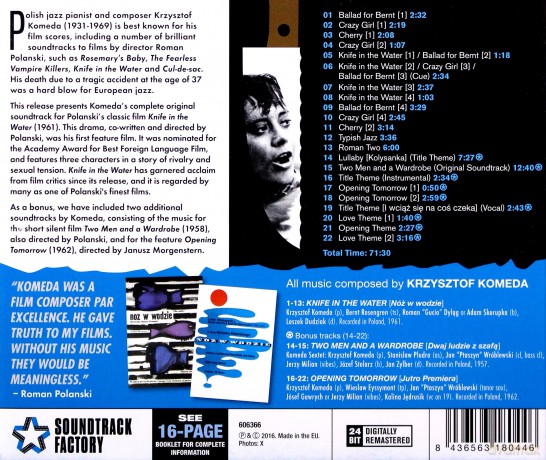 Krzysztof Komeda: Knife In The Water [CD]