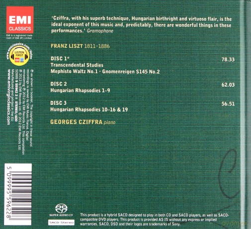 Georges Cziffra: Hungarian Rapsodies Etc. (Limited) [3SACD]