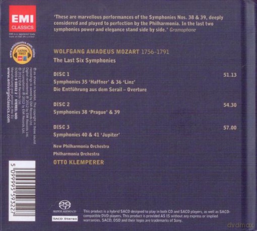 Otto Klemperer: Late Symphonies (Limited) (digibook) [3SACD]