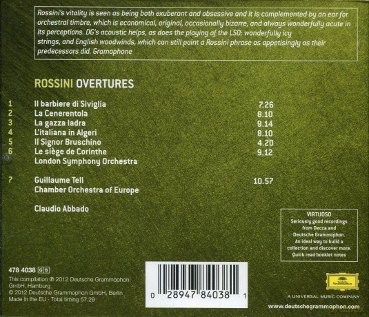 Claudio Abbado: Rossini:Overtures (Virtuoso) [CD]