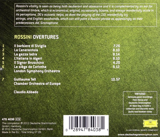 Claudio Abbado: Rossini:Overtures (Virtuoso) [CD]