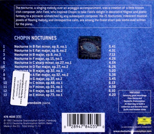 Daniel Barenboim: Chopin: Nocturnes (Virtuoso) [CD]