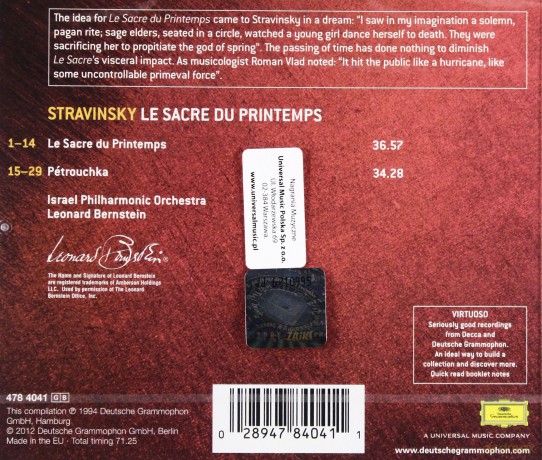 Leonard Bernstein: Stravinsky:Le Sacre Du Printemps (Virtuoso) [CD]