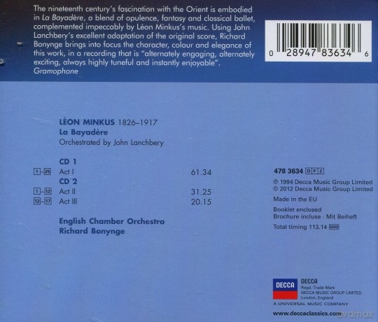 Richard Bonynge: Minkus:La Bayadere (Ballet Edition) [2CD]