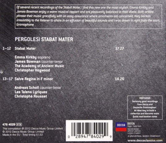Christopher Hogwood: Pergolesi:Stabat Mater (Virtuoso) [CD]