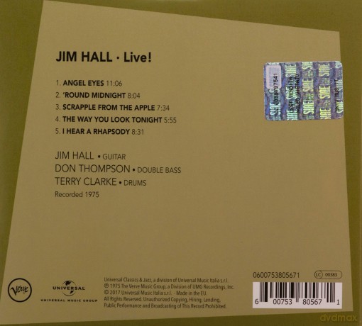 Jim Hall: Live! [CD]