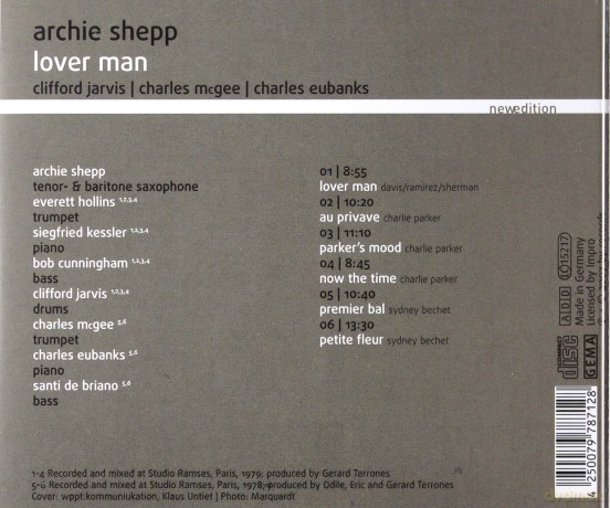 Archie Shepp: Lover Man [CD]