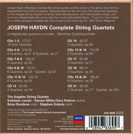 Angeles String Quartet: Haydn:Complete String Quartets (Collectors Edition) [21CD]
