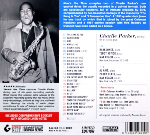 Charlie Parker: Now's The Time [CD]