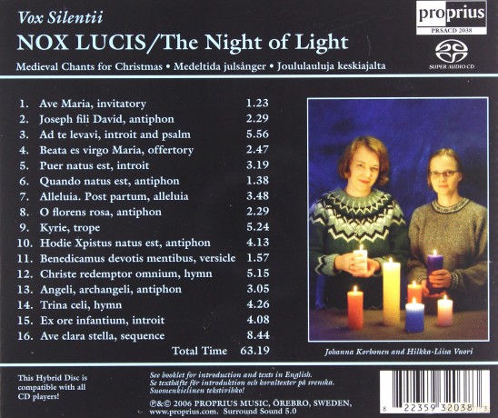 Vox Silentii: Nox Lucis (Sacd) [CD]