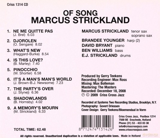 Marcus Strickland: Of Song [CD]