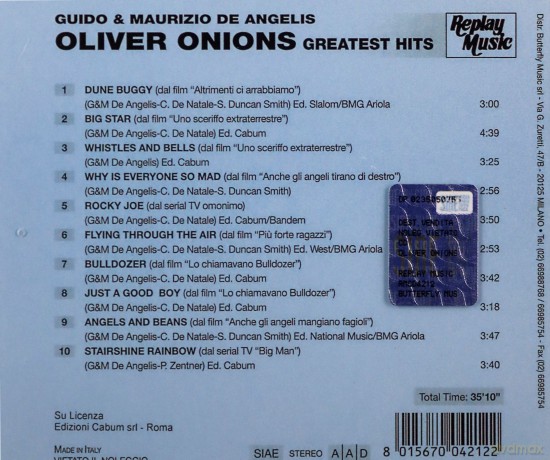 Guido De Angelis: Oliver Onions - Greatest Hits [CD]