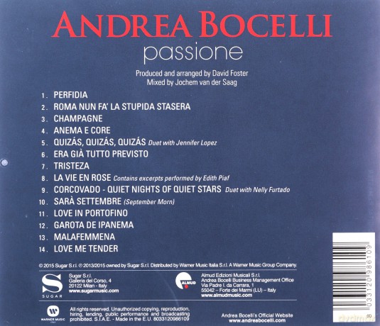 Andrea Bocelli: Passione [CD]