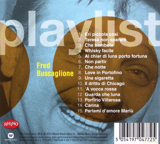 Fred Buscaglione: Playlist:Fred Buscaglione [CD]