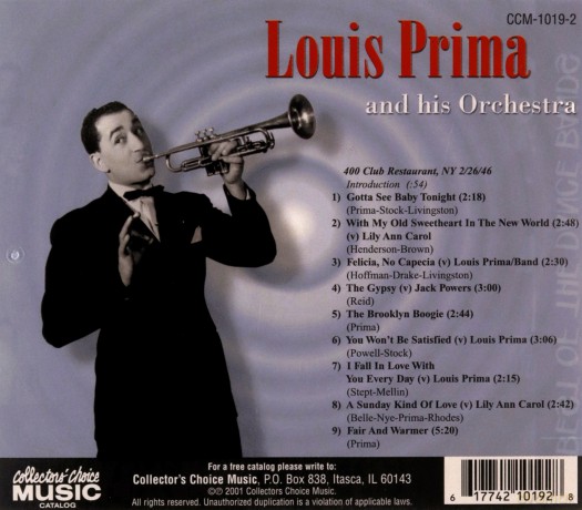 Louis Prima & His Orchestra: Plays Pretty For People [CD]
