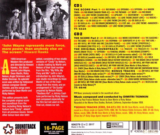 Dimitri Tiomkin: Rio Bravo + Bonus Tracks [2xCD]