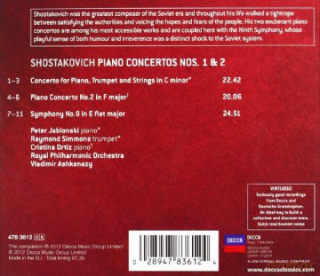 Vladimir Ashkenazy: Shostakovichiano Conc 1 & 2 (Virtuoso) [CD]
