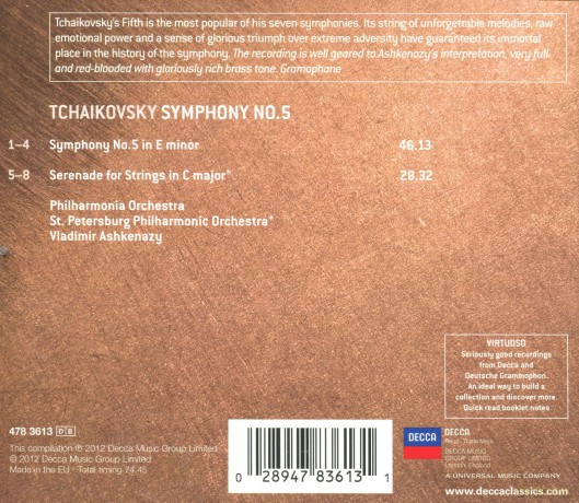 Vladimir Ashkenazy: Tchaikovsky:Symph 5 (Virtuoso) [CD]