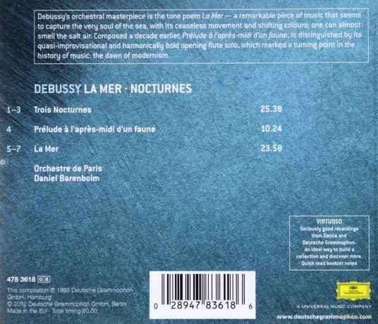Daniel Barenboim: Debussyrelude A L'apres-Midi, La Mer (Virtuoso) [CD]