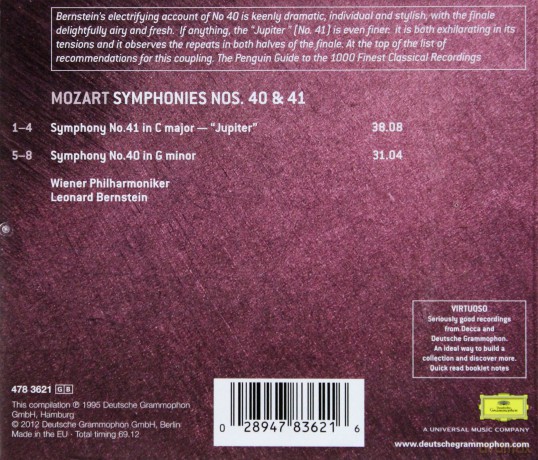 Leonard Bernstein: Mozart:Symphonies 40&41 (Virtuoso) [CD]