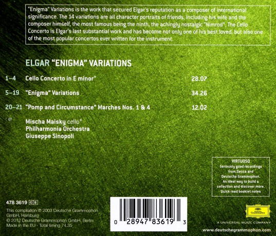 Mischa Maisky: Elgar:Cello Conc, Enigma (Virtuoso) [CD]