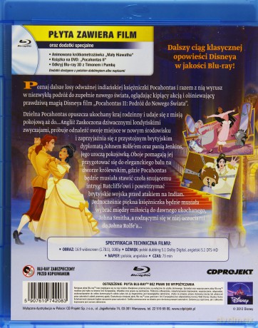 Pocahontas 2: Podróż do Nowego Świata (Disney) [Blu-Ray]