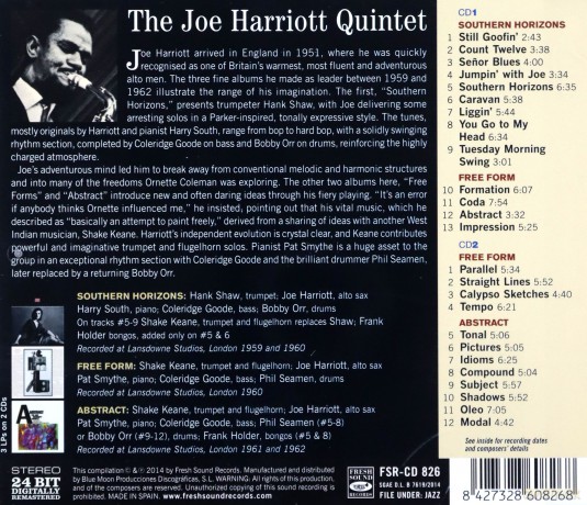 The Joe Harriot Quintet: Southern Horizons\Free F. [2CD]