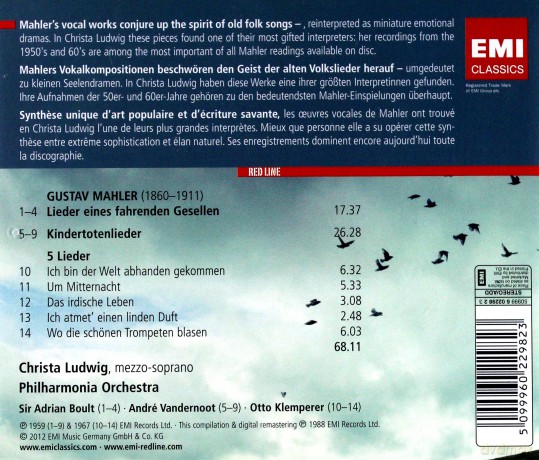 Christa Ludwig: Red Line - Lieder Eines Fahrenden Gesellen [CD]