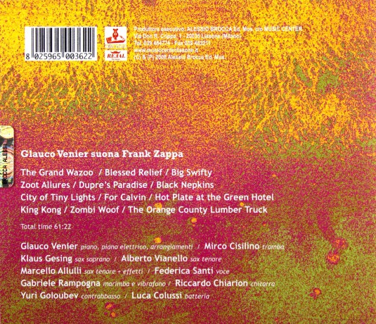 Glauco Venier: Suona Frank Zappa [CD]