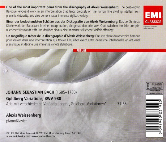 Weissenberg: Red Line - Goldberg Variations [CD]