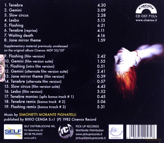 Goblin: Tenebre Ost [CD]