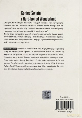 Koniec świata i Hard-boiled Wonderland - Haruki Murakami [KSIĄŻKA]