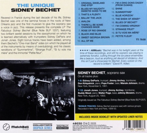 Sydney Bechet: The Unique Sydney Bechet [CD]