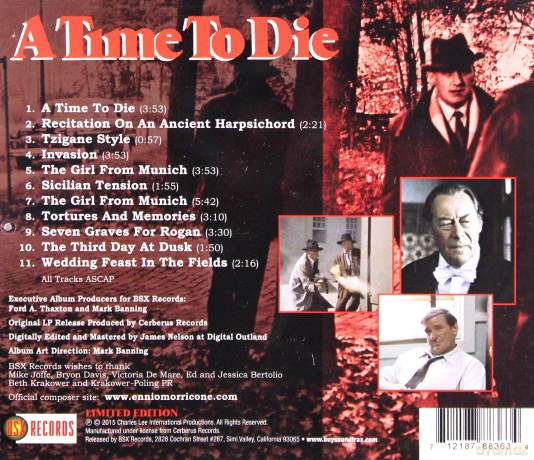 A Time To Die soundtrack (Czas na śmierć) (Ennio Morricone) [CD]