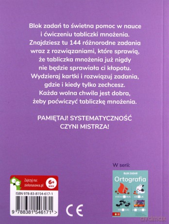 Blok zadań. Tabliczka mnożenia [KSIĄŻKA]