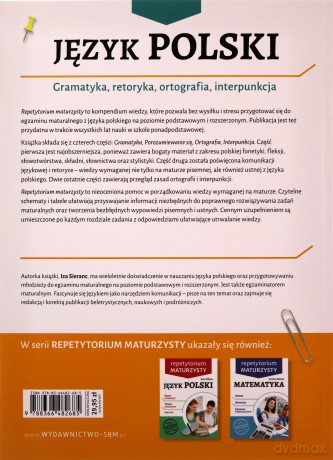 Język polski. Repetytorium maturzysty. Gramatyka, retoryka, ortografia, interpunkcja. - Izabela Sieranc [KSIĄŻKA]
