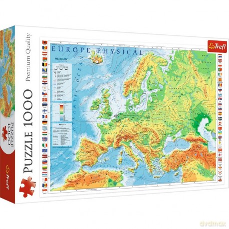 TREFL 1000 el. Mapa fizyczna Europy [PUZZLE]