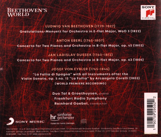 Reinhard Goebel: Beethoven's World - Eberl, Dussek: Concertos for 2 Pianos [CD]