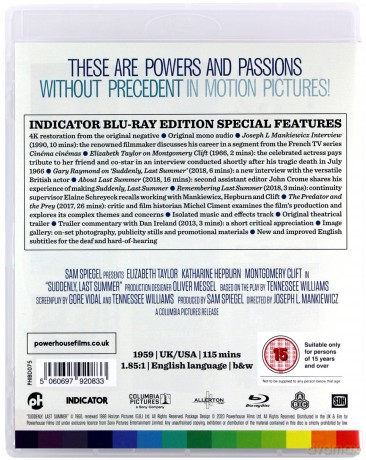 Suddenly, Last Summer (Nagle, ostatniego lata) [Blu-Ray]