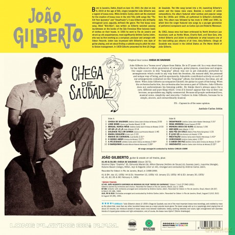 Joao Gilberto: Chega De Saudade (Green) [Winyl]