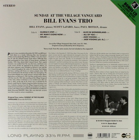 Bill Evans: Sunday At The Village Vanguard (Lp 180gr + Cd) [Winyl]