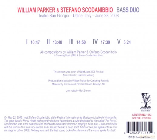 William Parker Stefano Scodanibbio: Bass Duo [CD]