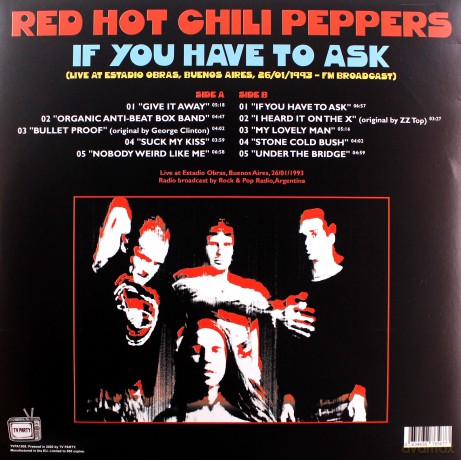 Red Hot Chili Peppers: If You Have To Ask: Live At Estadio Obras. Buenos Aires. 26/01/1993 - Fm Broadcast [Winyl]
