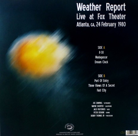 Weather Report: Live At Fox Theater. Atlanta. Ga. February 24. 1980 [Winyl]